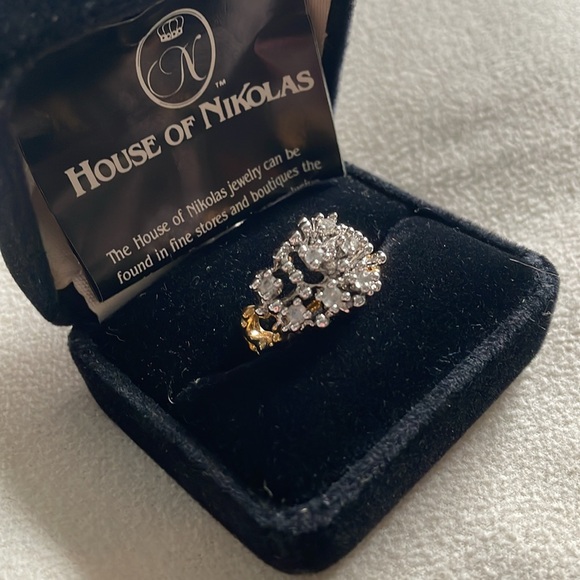 NWT House of Nikolas Gold Tone & CZ Ring Size 7 - Picture 6 of 7